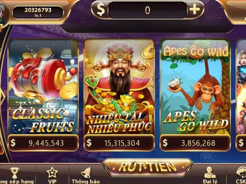 Màn hình slot game FU88 với biểu tượng Wild, Scatter và Jackpot lớn